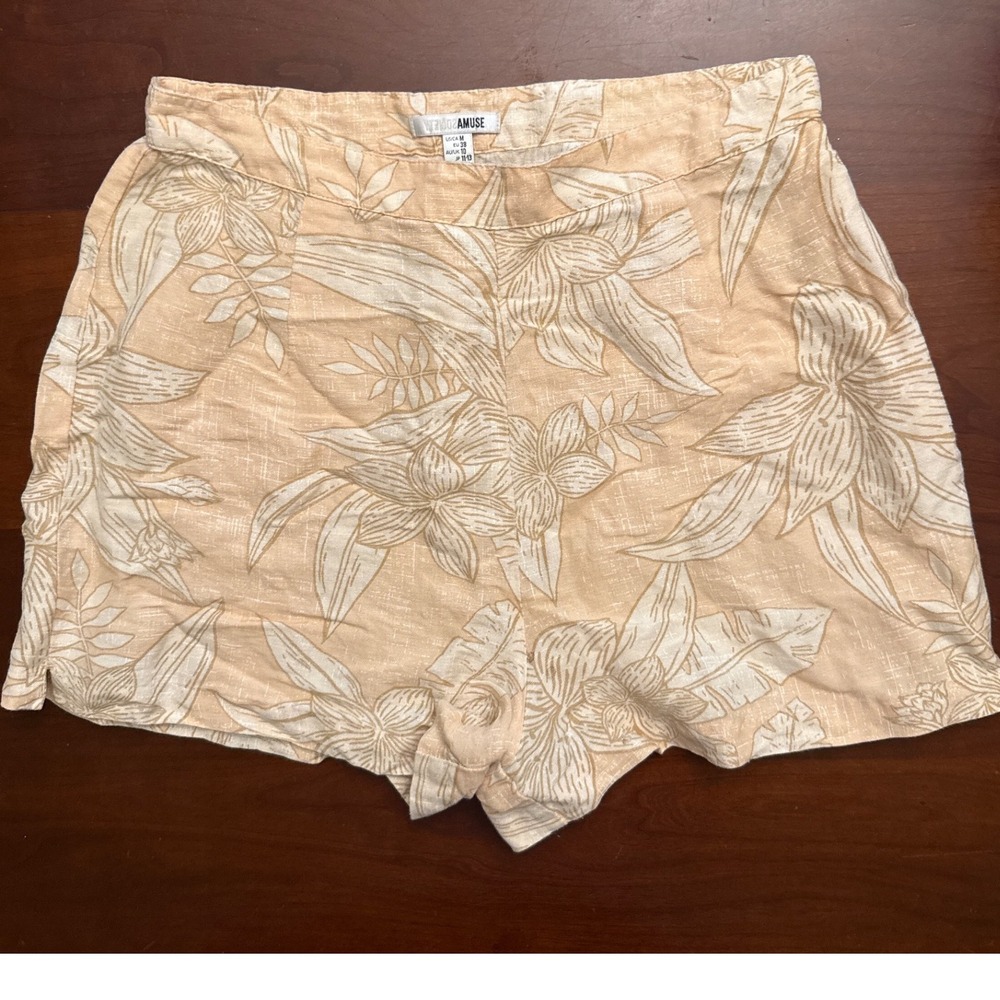 Amuse Society‎ shorts Medium linen blend tropical peach